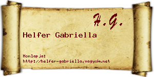 Helfer Gabriella névjegykártya